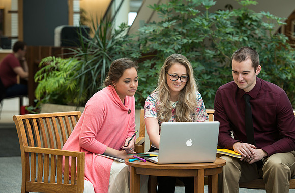 Bethany Pulido, Katelyn Crompton and Creighton Simpson pose for an Online promo poster.