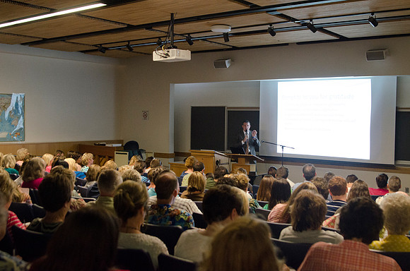 Participants listen to instructors teach during Education Week 2013. Photo by Taylor Davenport