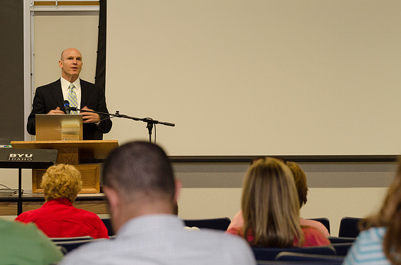 Phil Allred teaches a class, "The Family: God's Perspective" during Education Week 2013. Photo by Taylor Davenport