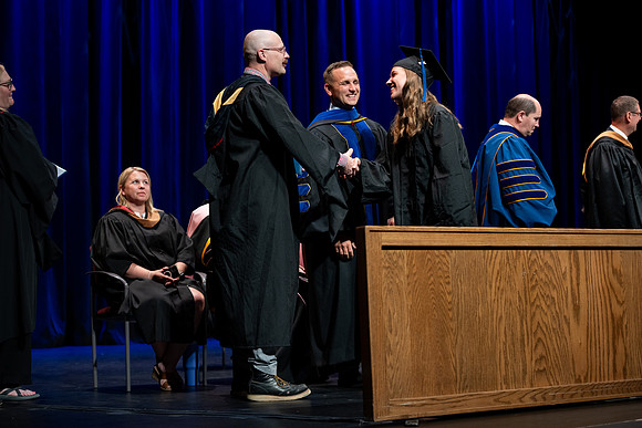 Graduates during convocation for the College of Performing and Visual Arts.