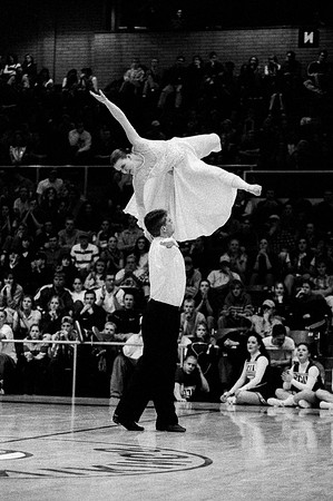 Ballroom dancers preform.