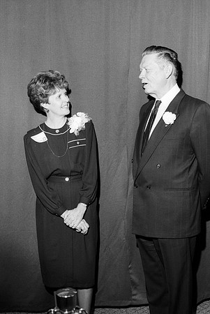 Sister Bennion having a conversation with a guest at the Banquet