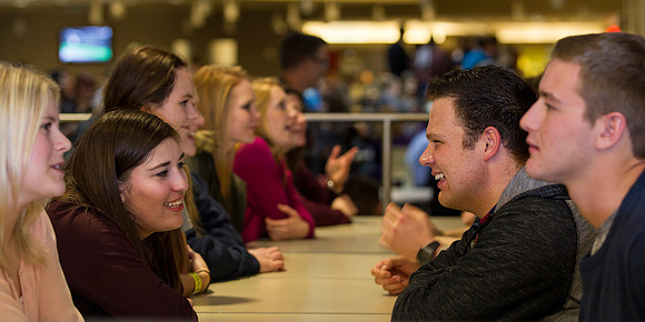 During Speed Dating, the girls stay in their seats while the boys rotate around the table, and try and get to know them before time is up.