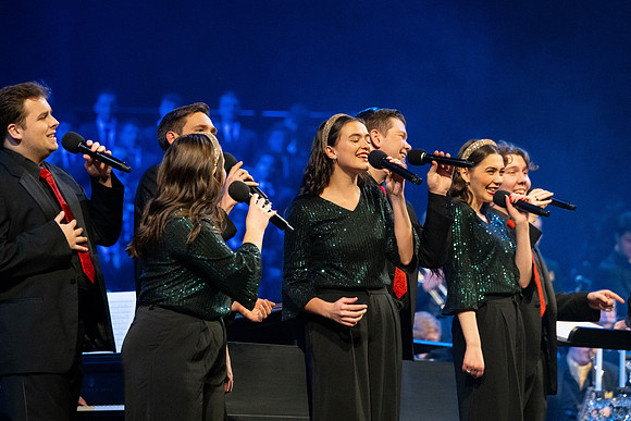 Laura Osnes performs during the Christmas concert with BYUI Student music programs.