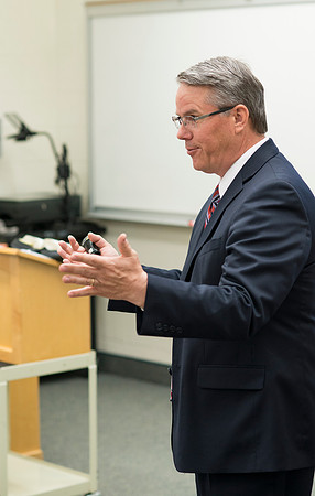 Michael Bolingbroke an instructor in the Religion Dept teaches a New Testament class.