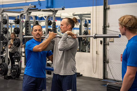 BYU-Idaho students doing Cross-fit Training in the Hart Fitness Center.
