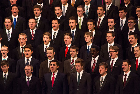 Men's section of the choir at Commencement