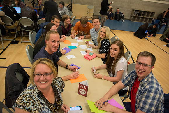 Students do a variety of service activies together with their dates.