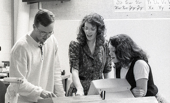 Rhonda Seamons, Elementary Education professor, teaches her students in the classroom. December 1995.
