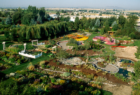 An aerial shot of the Gardens