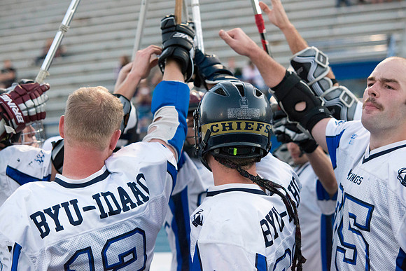 The Spartans best the Vikings in the Lacrosse Championship game.  One of the Competitive Sports Leagues which is part of the Student Activity Program at BYU-Idaho.