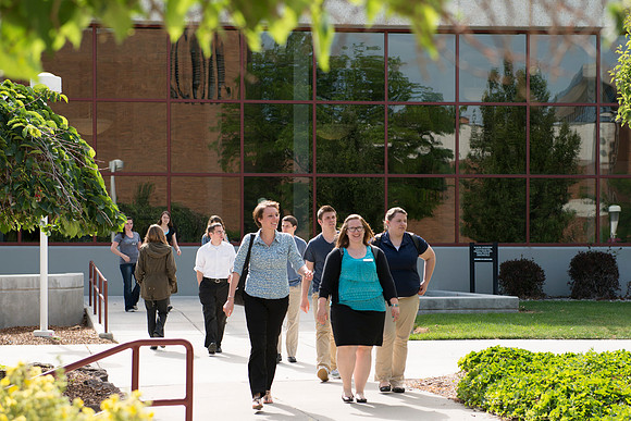 Taking a break on the campus of College of Southern Idaho before the preformance.
