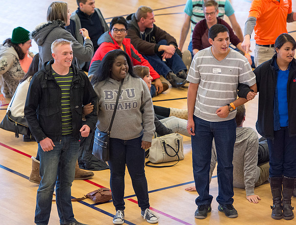New students gather together to get familiarized with life at BYU-Idaho.