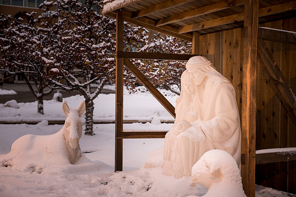 The Nativity in front of the Taylor Building.
