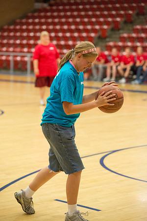 Bob Christensens Special Education class puts on a great show in the Hart Gym playing basketball.