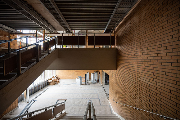 Construction progress for the David O McKay Library