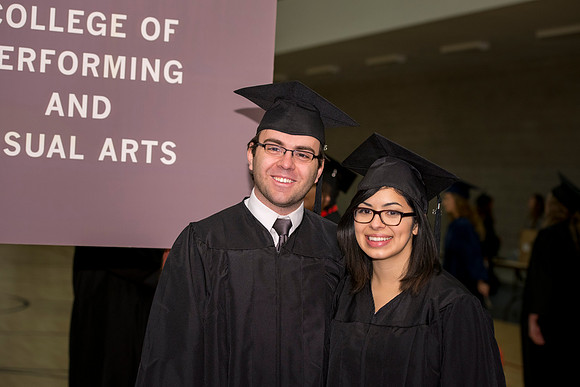 Graduates gather in the I-Center before Convocation.