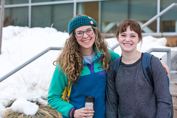 Students come back to school for the start of the winter semester.