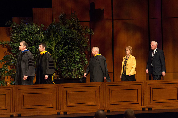 Faculty walking out during the Graduation Processional