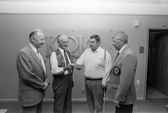 Lions Club making a donation