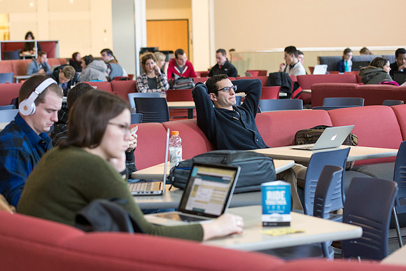 Students come back to school for the start of the winter semester.