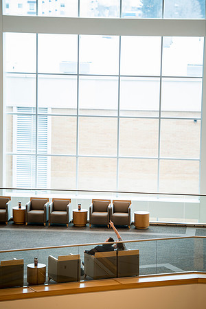 A couple passes time in the I-Center.