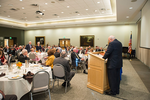 Ricks College Alumni gather for a breakfast in honor of Vance & Diane Hendricks who recieved the Alumni Award of Excellence.