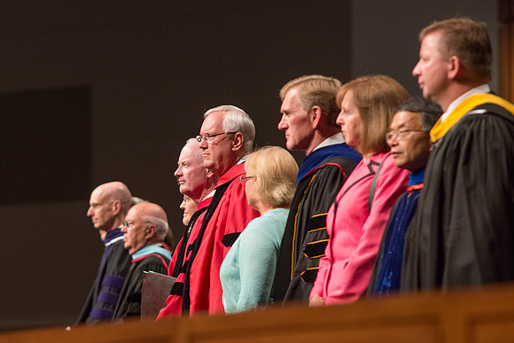 BYU-Idaho Commencement held in the BYU-Idaho Center with keynote speaker Elder Robert C. Gay of the First Quorum of the Seventy.