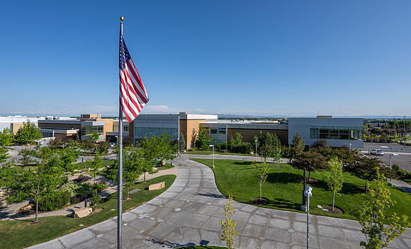 View of Taylor Quad from Kimball Building balcony.