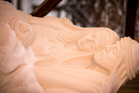 The Nativity Set in front of the Taylor Building.
