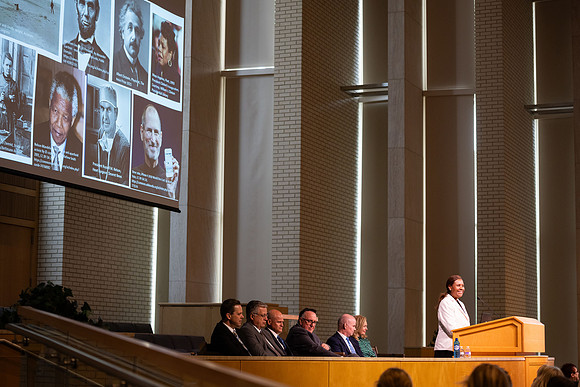 BYUI Forum, Michelle Amos. Located in the Taylor chapel.