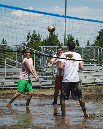 Students played against each other at the annual Mud Volleyball tournament hosted by Rec Sports.