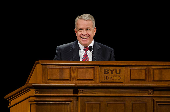 Elder Brent H. Nielson was sustained a member of the First Quorum of the Seventy of the Church of Jesus Christ of Latter-day Saints spoke at BYU-Idaho devotional about God's plan for us and the enabli