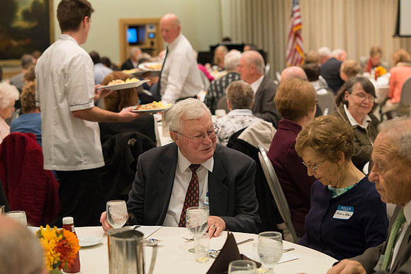 Ricks College Alumni gather for a breakfast in honor of Vance & Diane Hendricks who recieved the Alumni Award of Excellence.