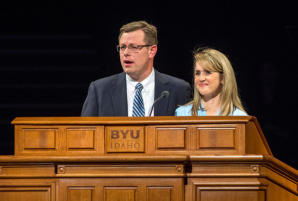 To start off the Winter 2016 semester, President Clark G. Gilbert and his wife Christine Gilbert, speak together at devotional about the importance of building and maintaining families.