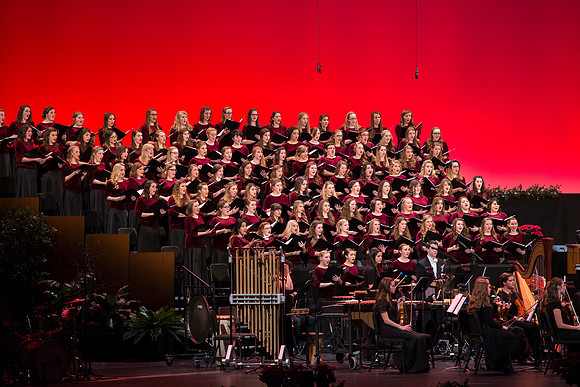 Music, Theater and Dance Departments combine with special guests, Time for Three to perform in the BYU-Idaho Center.