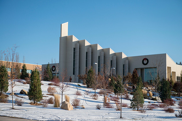 The Taylor Building just after devotional on Tuesday.