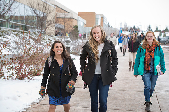 Students gather for the first devotional of Winter 2016 semester.