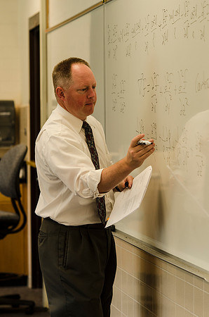 Brian Pyper teaches principles of Wave Physics to his class