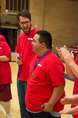 Bob Christensens Special Education class puts on a great show in the Hart Gym playing basketball.