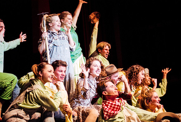 Members of the drama program put on a musical number during the Inauguration