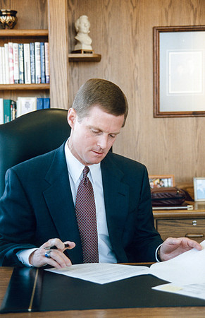 President David A. Bednar in his office
