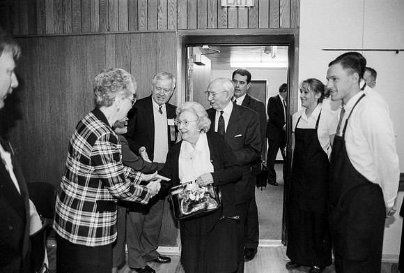 President Gordon B. Hinckley and Sister Hinckley at the Inauguration reception