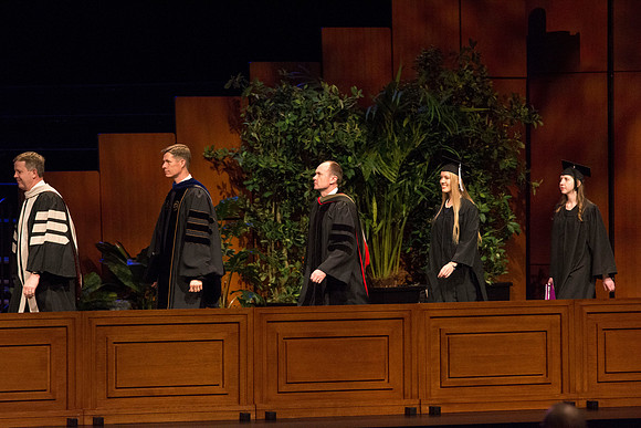 Faculty walking out during the Graduation Processional