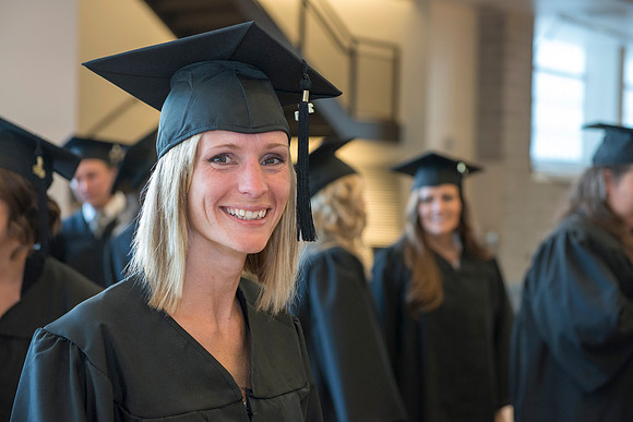 Commencement ceremony in the BYU-Idaho Center.  BYU-Idaho photos by Michael Lewis