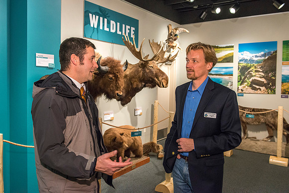 BYU-Idaho worked with the Teton Geotourism Center in Driggs, Idaho, creating a Wildlife and Geology exhibit of pieces from the Biology and Geology museums at BYU-Idaho. A ribbon cutting was held for a