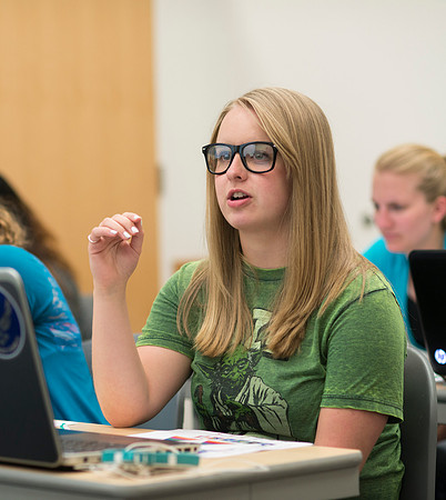 Teacher Education Instructor Mike Christoperson teaches a class dealing with learning disabilities.