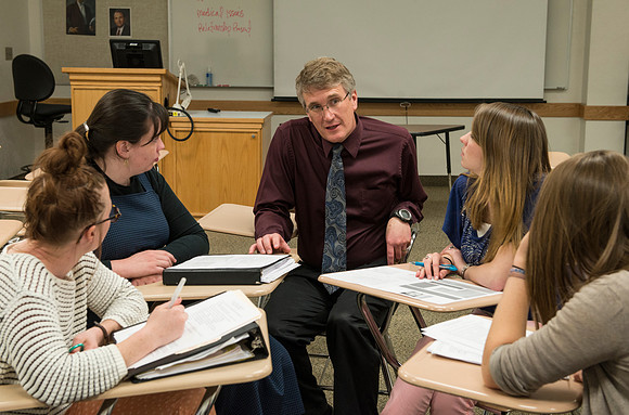 Student instructors coordinate lessons for Preschool classes.  Mike Godfrey oversees and instructs the students.