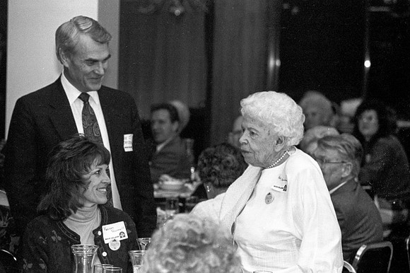 President Joe J. Christensen with his mother May Christensen