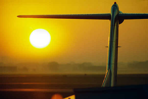 Sunset at the Kansas Airport